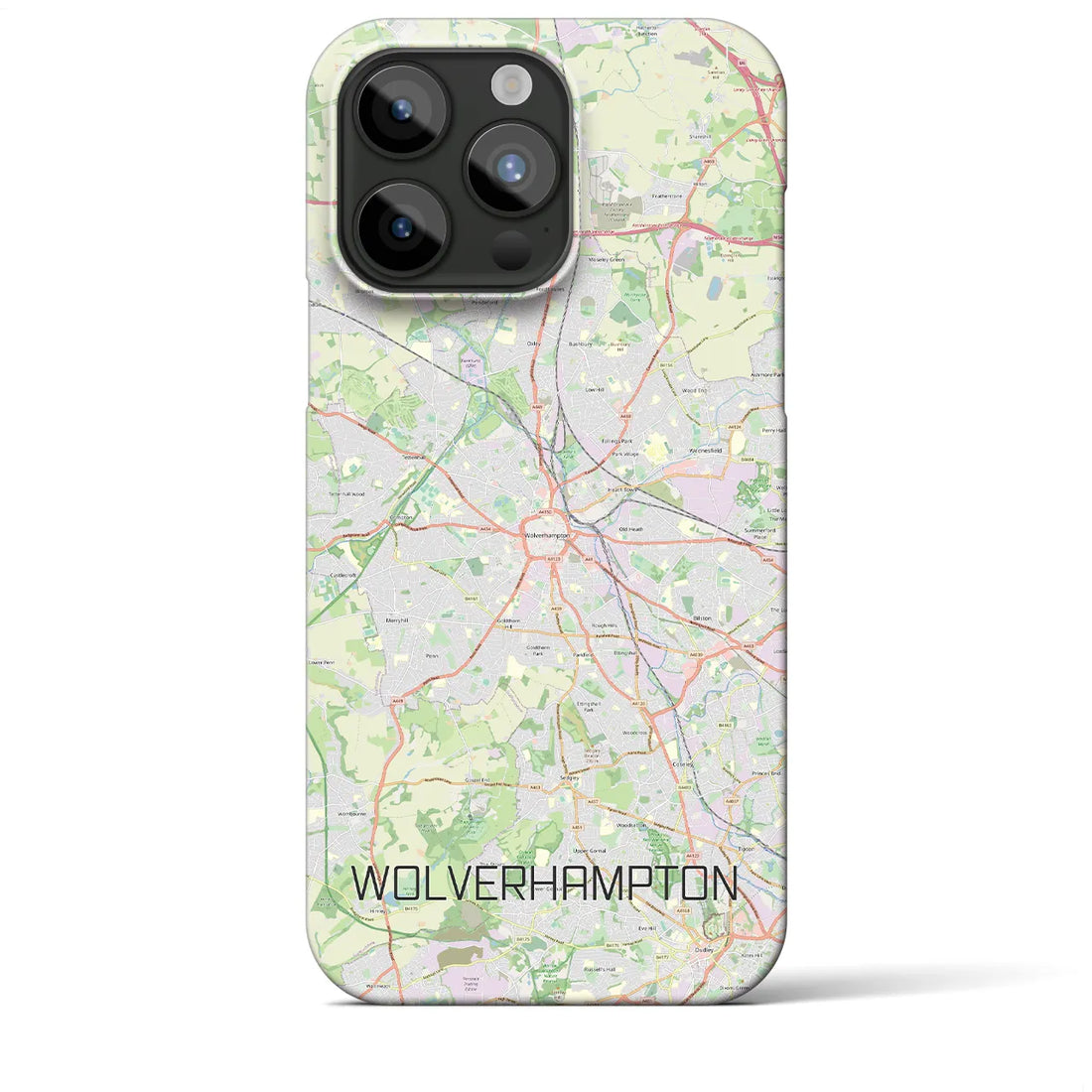 【ウルヴァーハンプトン】地図柄iPhoneケース（バックカバータイプ・ナチュラル）iPhone 15 Pro Max 用