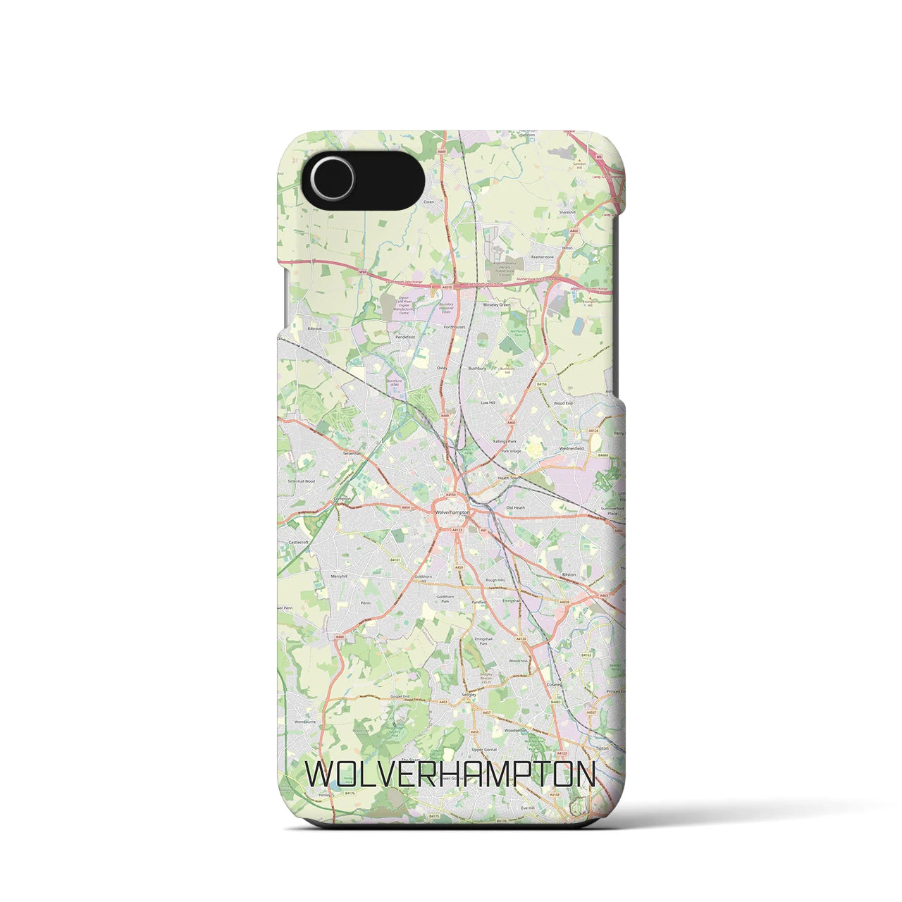 【ウルヴァーハンプトン】地図柄iPhoneケース（バックカバータイプ・ナチュラル）iPhone SE（第3 / 第2世代） / 8 / 7 / 6s / 6 用