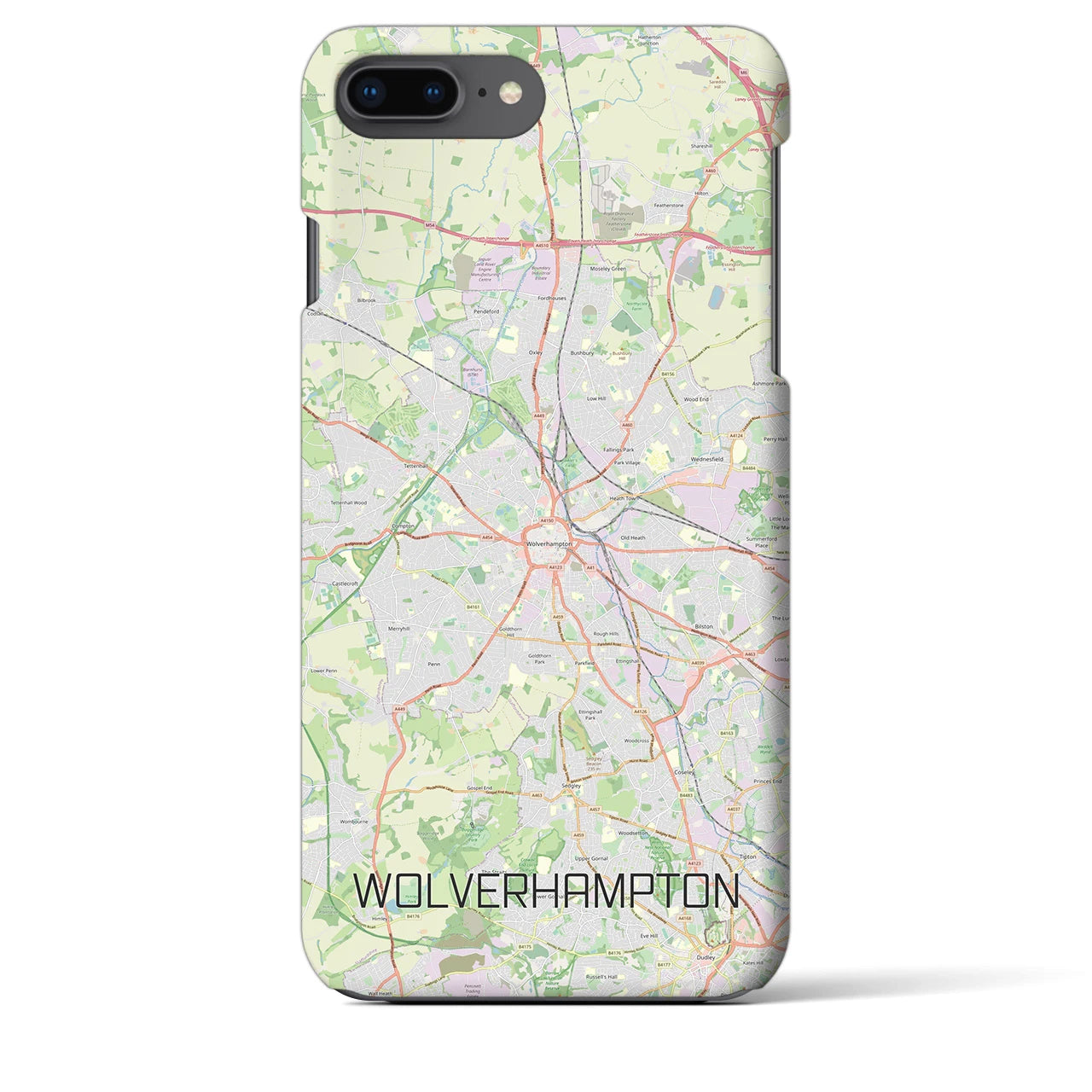 【ウルヴァーハンプトン】地図柄iPhoneケース（バックカバータイプ・ナチュラル）iPhone 8Plus /7Plus / 6sPlus / 6Plus 用