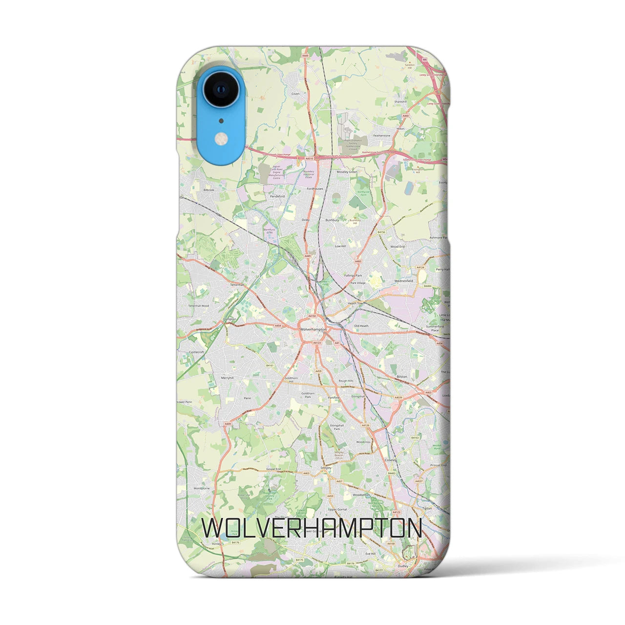 【ウルヴァーハンプトン】地図柄iPhoneケース（バックカバータイプ・ナチュラル）iPhone XR 用