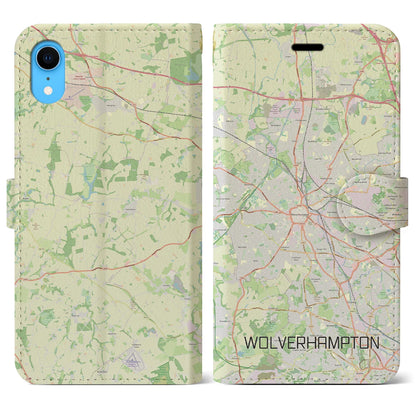 【ウルヴァーハンプトン（イギリス）】地図柄iPhoneケース（手帳タイプ）ナチュラル・iPhone XR 用