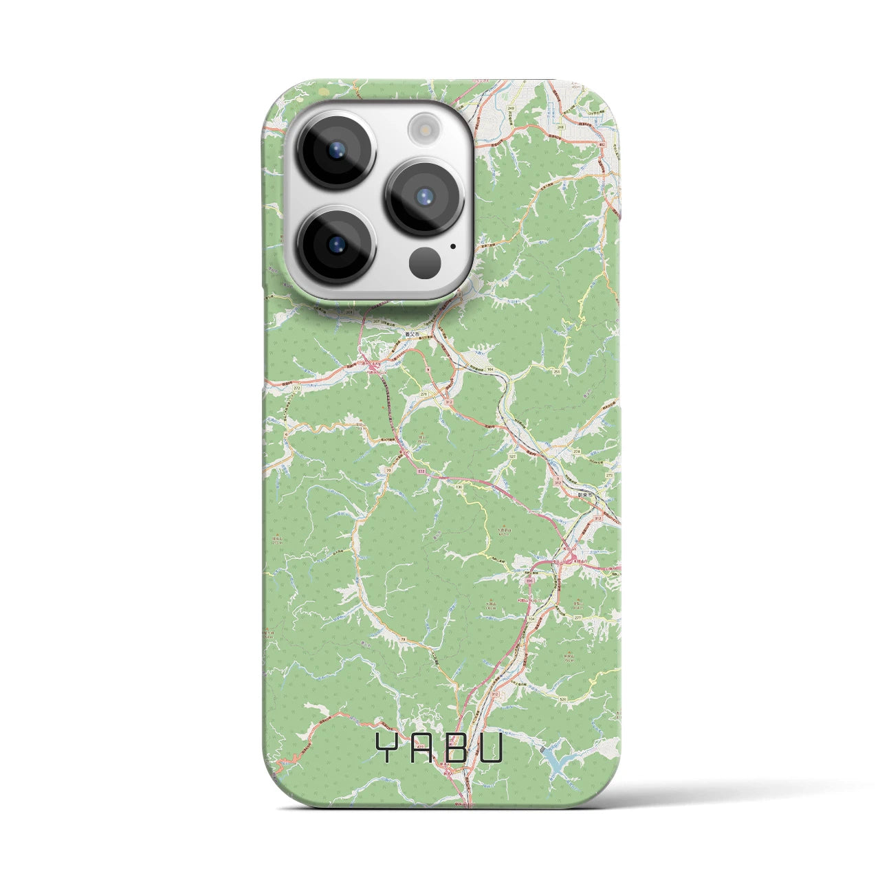【養父】地図柄iPhoneケース（バックカバータイプ・ナチュラル）iPhone 14 Pro 用