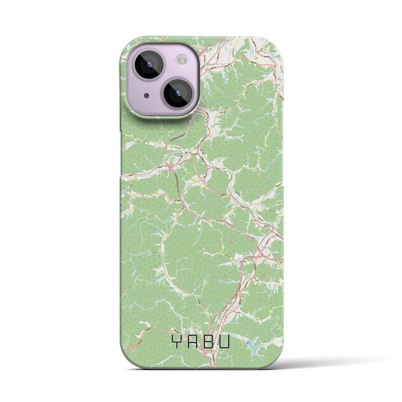 【養父】地図柄iPhoneケース（バックカバータイプ・ナチュラル）iPhone 14 用