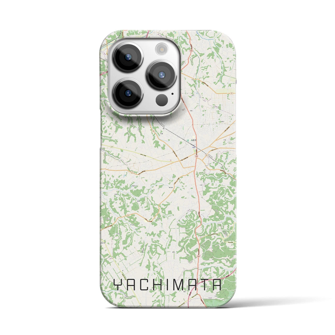 【八街】地図柄iPhoneケース（バックカバータイプ・ナチュラル）iPhone 14 Pro 用