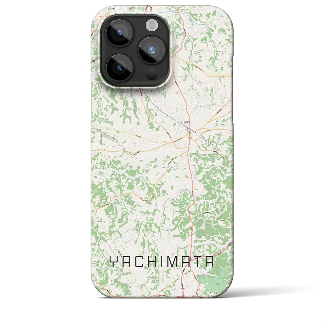 【八街】地図柄iPhoneケース（バックカバータイプ・ナチュラル）iPhone 15 Pro Max 用