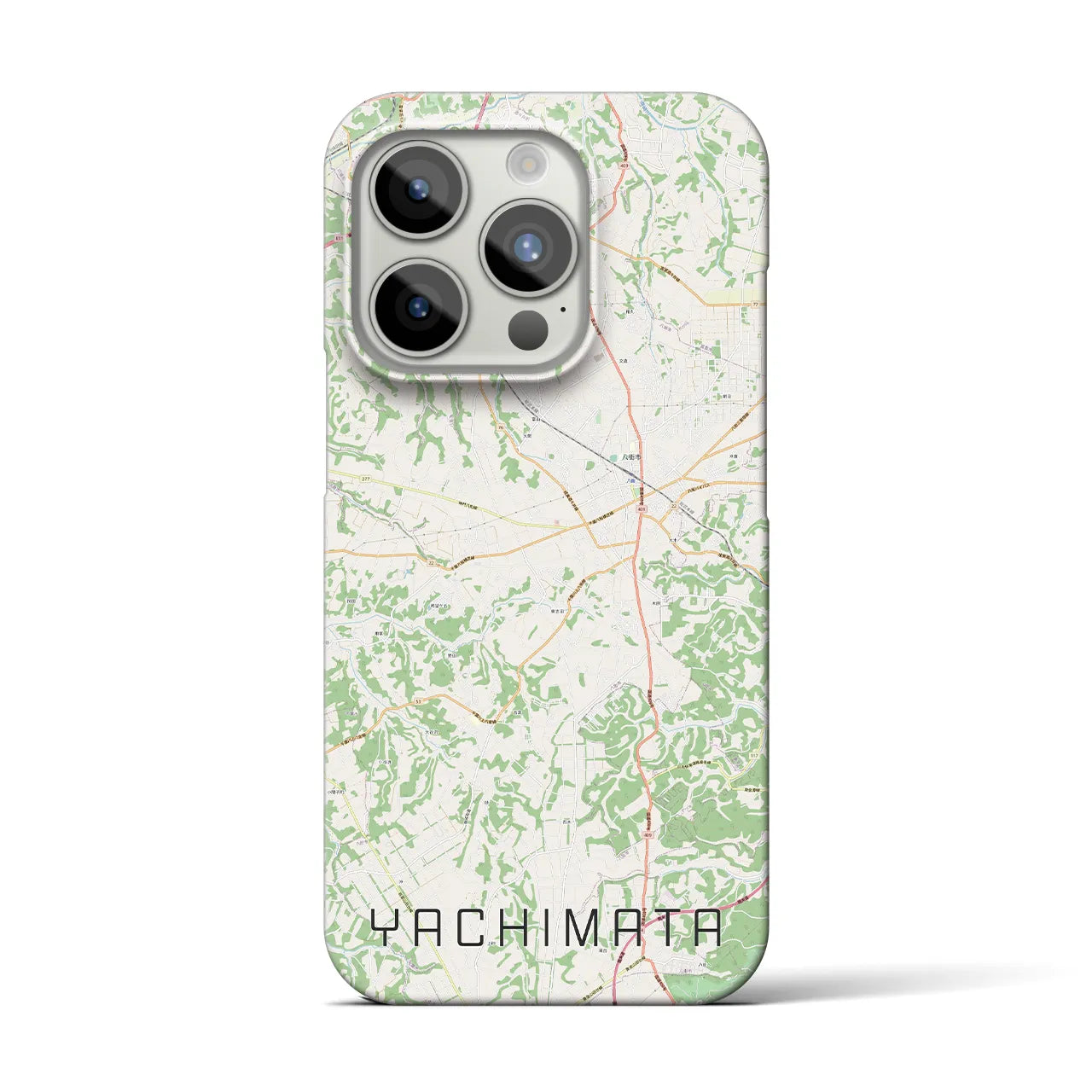 【八街】地図柄iPhoneケース（バックカバータイプ・ナチュラル）iPhone 15 Pro 用