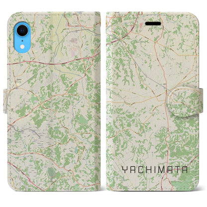 【八街（千葉県）】地図柄iPhoneケース（手帳タイプ）ナチュラル・iPhone XR 用