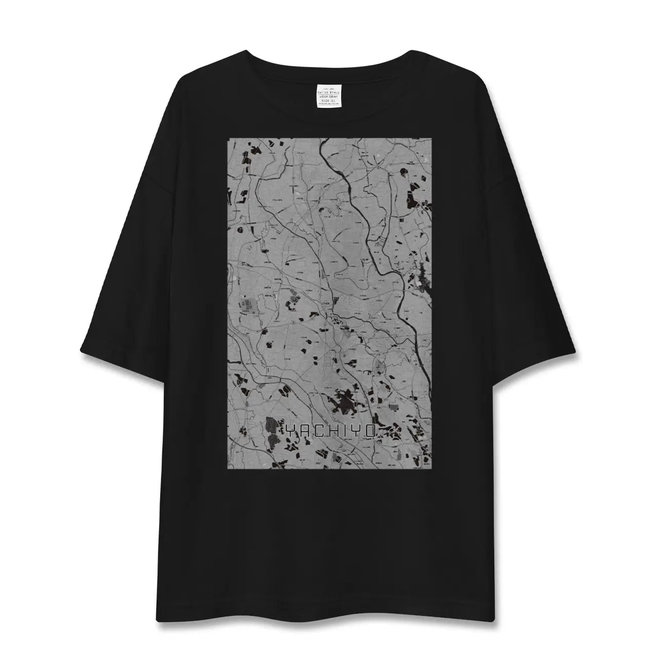 【八千代（茨城県）（茨城県）】地図柄ビッグシルエットTシャツ