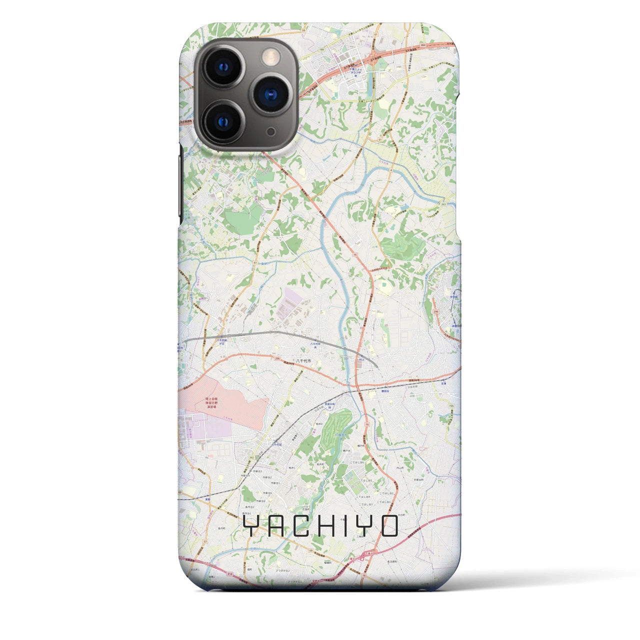 【八千代】地図柄iPhoneケース（バックカバータイプ・ナチュラル）iPhone 11 Pro Max 用