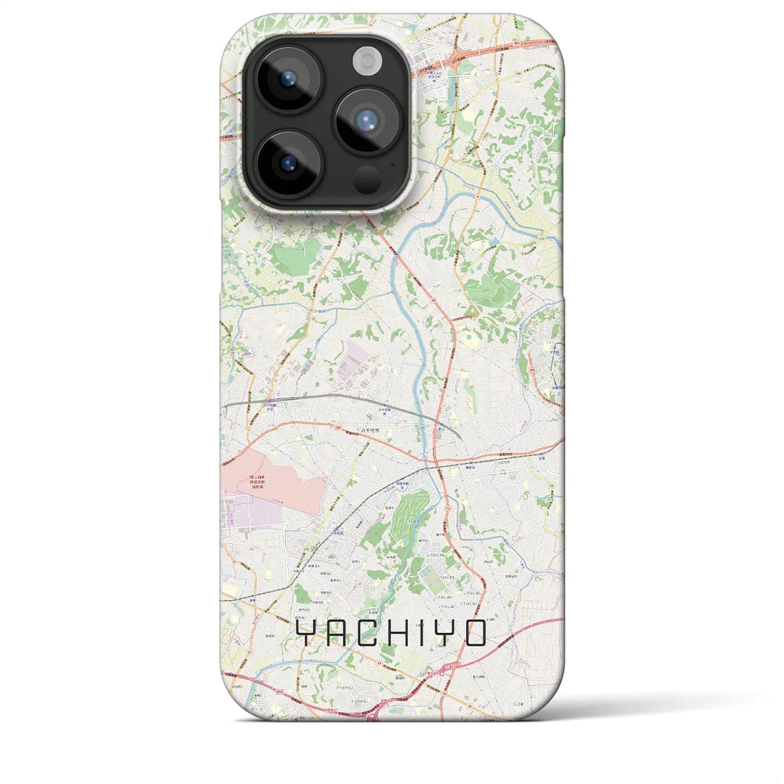 【八千代】地図柄iPhoneケース（バックカバータイプ・ナチュラル）iPhone 15 Pro Max 用