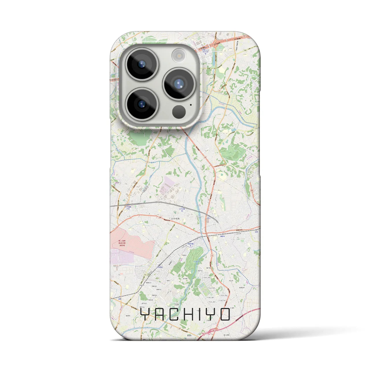 【八千代】地図柄iPhoneケース（バックカバータイプ・ナチュラル）iPhone 15 Pro 用
