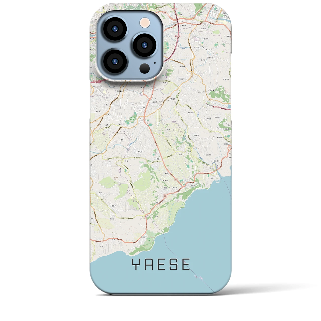 【八重瀬】地図柄iPhoneケース（バックカバータイプ・ナチュラル）iPhone 13 Pro Max 用