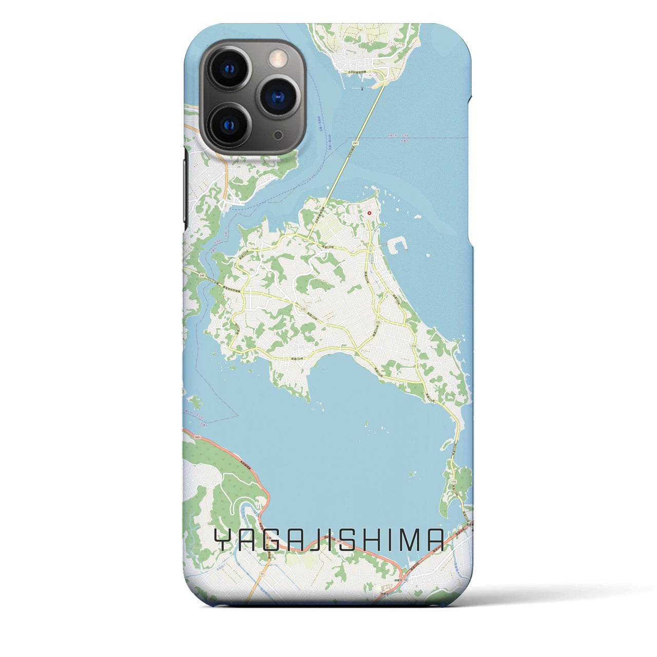 【屋我地島】地図柄iPhoneケース（バックカバータイプ・ナチュラル）iPhone 11 Pro Max 用