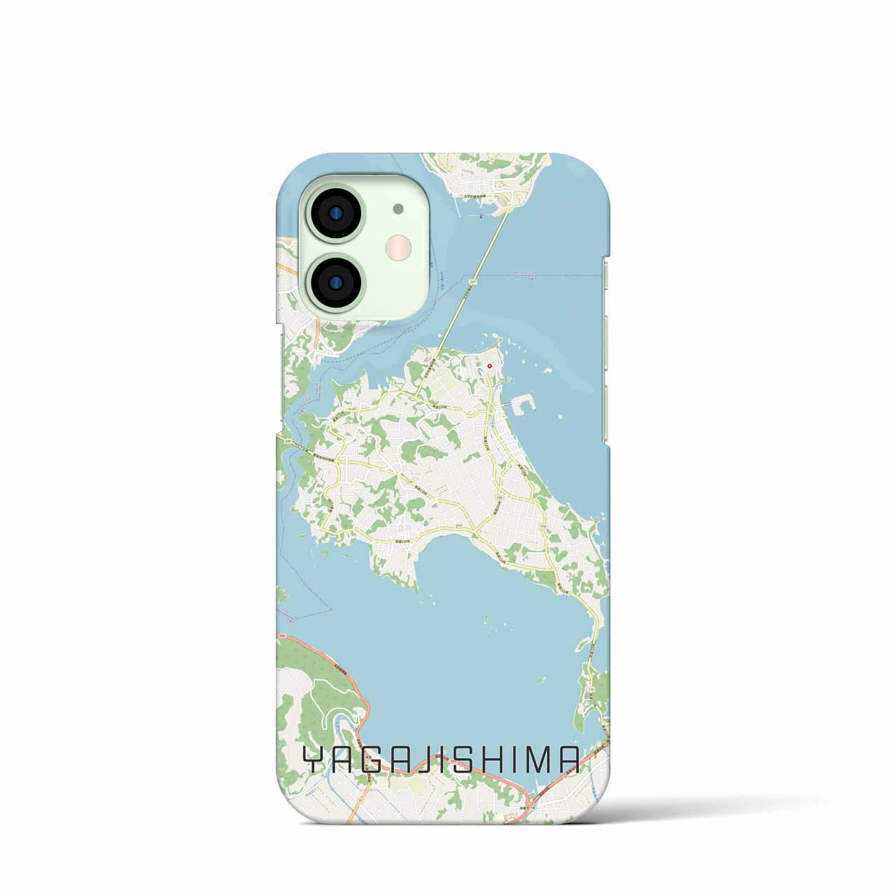 【屋我地島】地図柄iPhoneケース（バックカバータイプ・ナチュラル）iPhone 12 mini 用