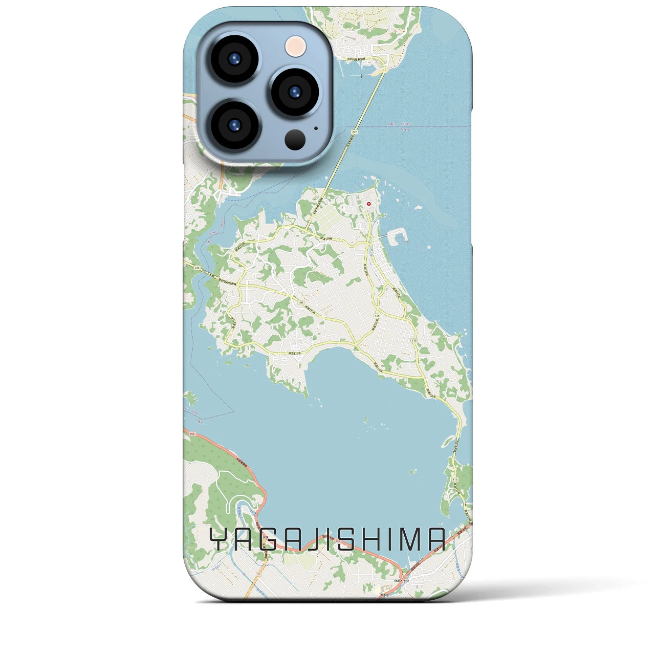 【屋我地島】地図柄iPhoneケース（バックカバータイプ・ナチュラル）iPhone 13 Pro Max 用