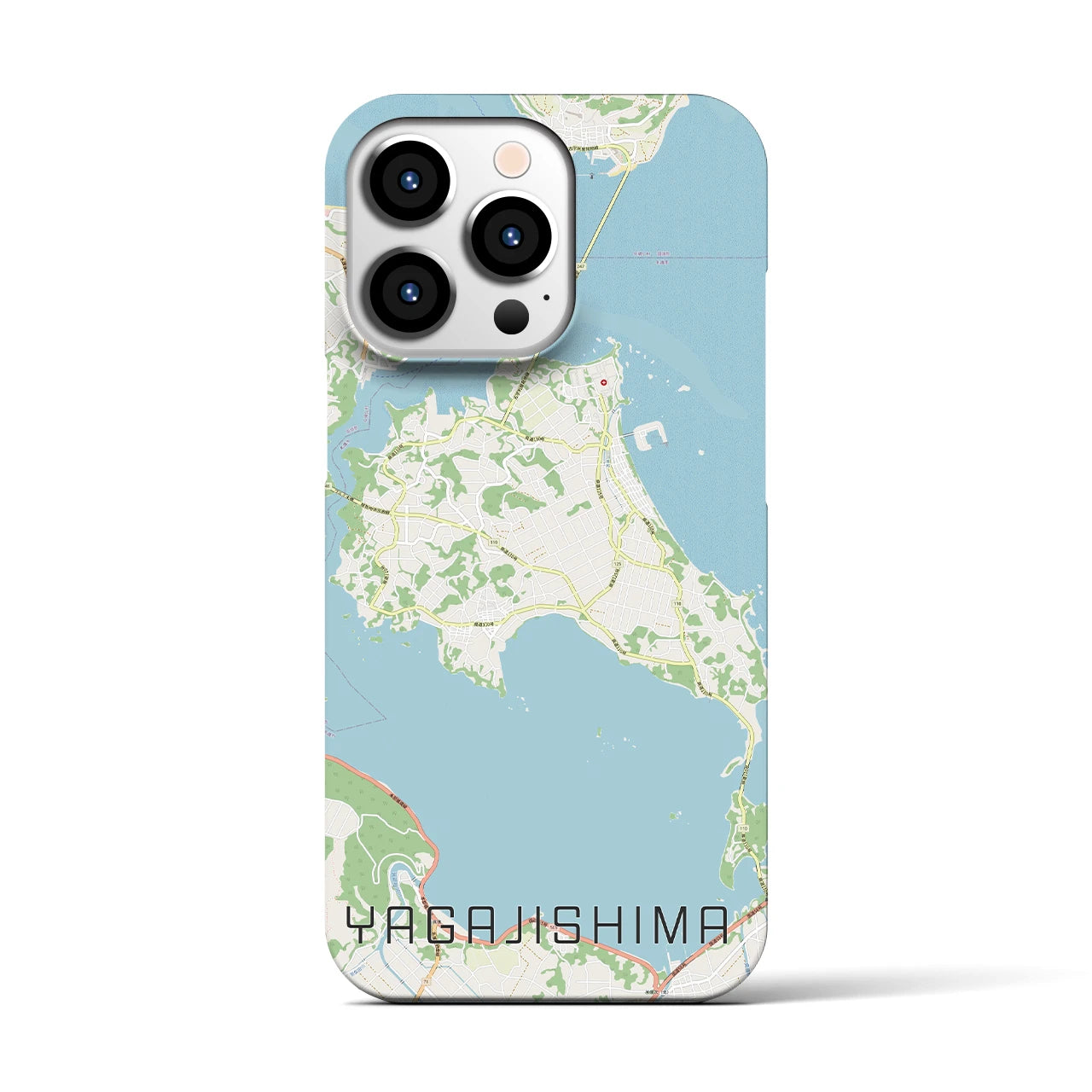 【屋我地島】地図柄iPhoneケース（バックカバータイプ・ナチュラル）iPhone 13 Pro 用
