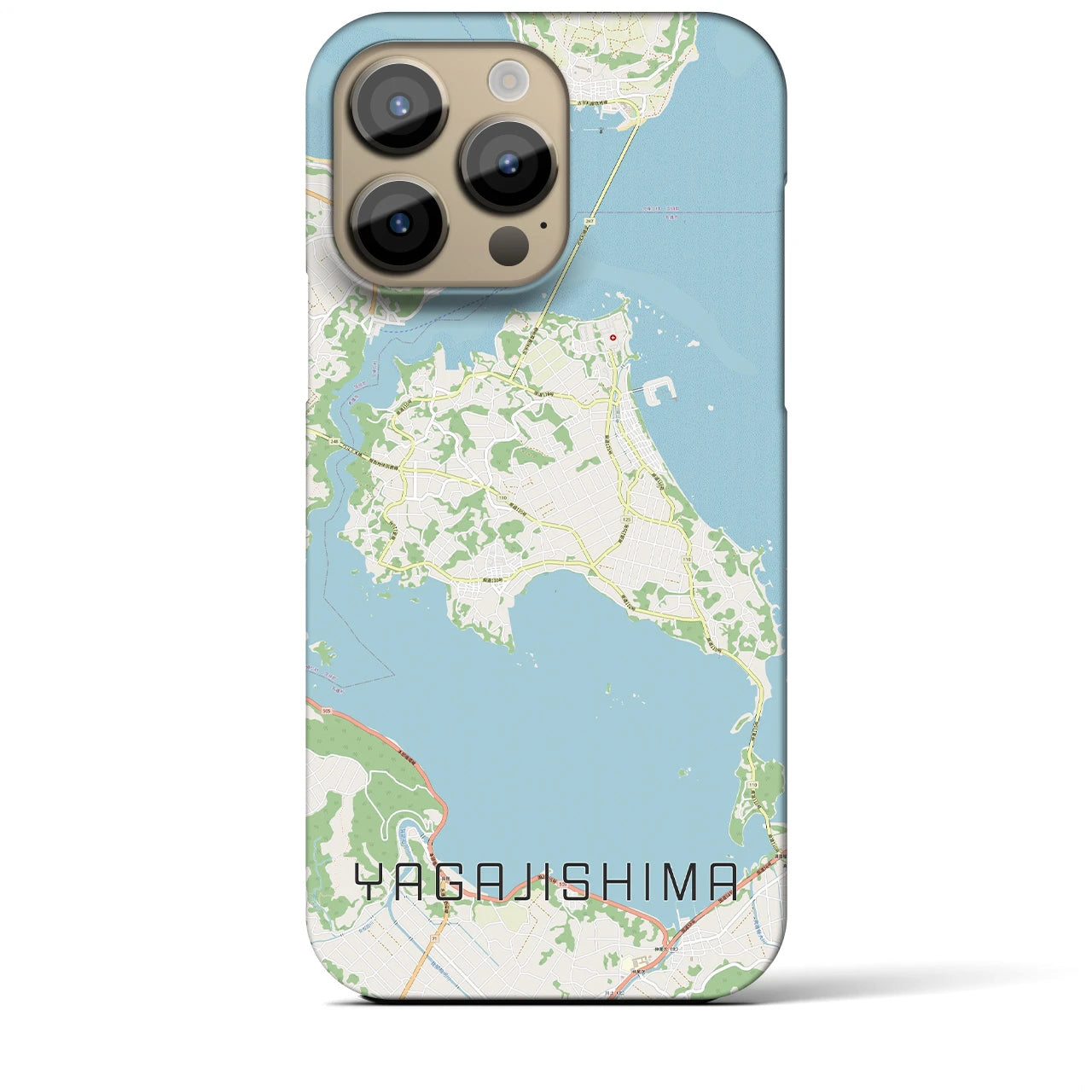 【屋我地島】地図柄iPhoneケース（バックカバータイプ・ナチュラル）iPhone 14 Pro Max 用