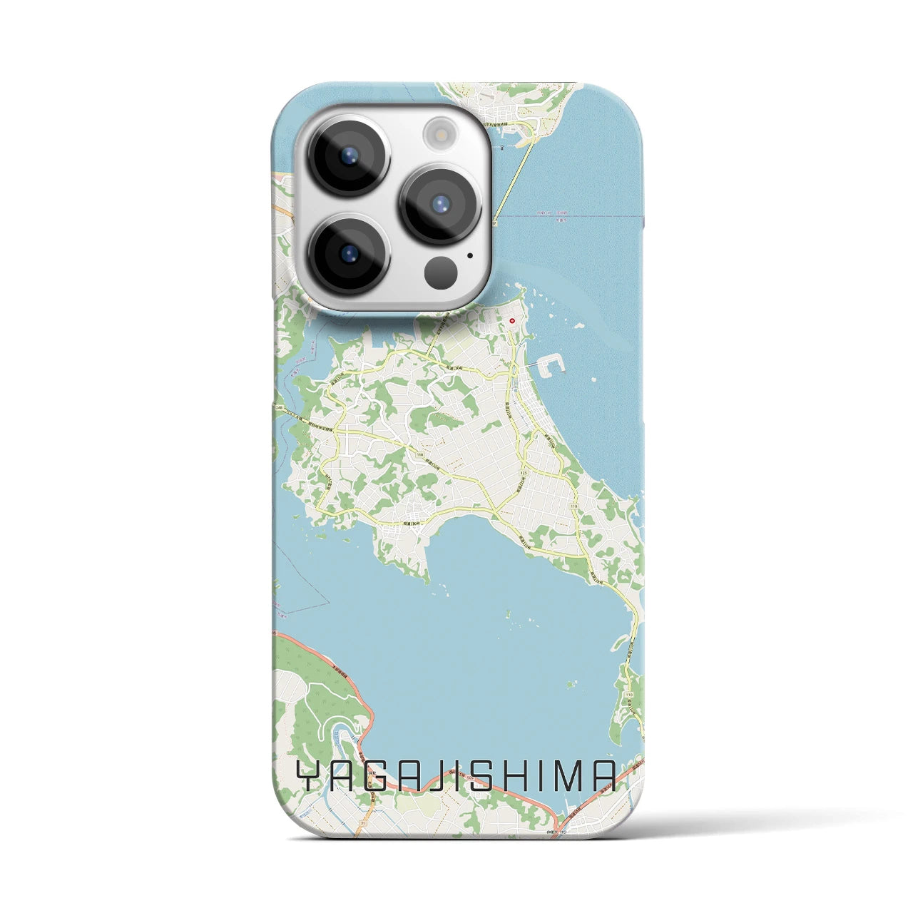 【屋我地島】地図柄iPhoneケース（バックカバータイプ・ナチュラル）iPhone 14 Pro 用