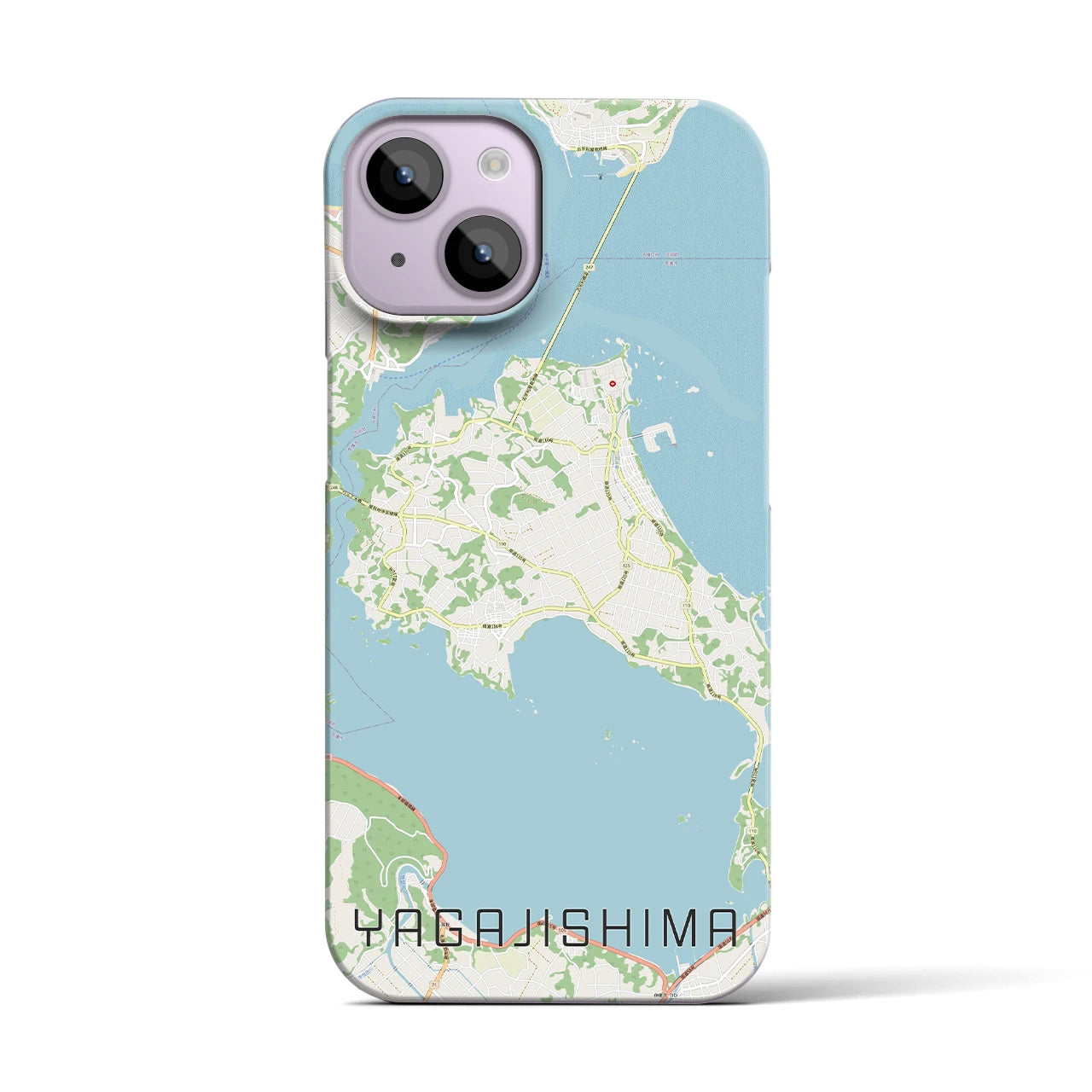 【屋我地島】地図柄iPhoneケース（バックカバータイプ・ナチュラル）iPhone 14 用