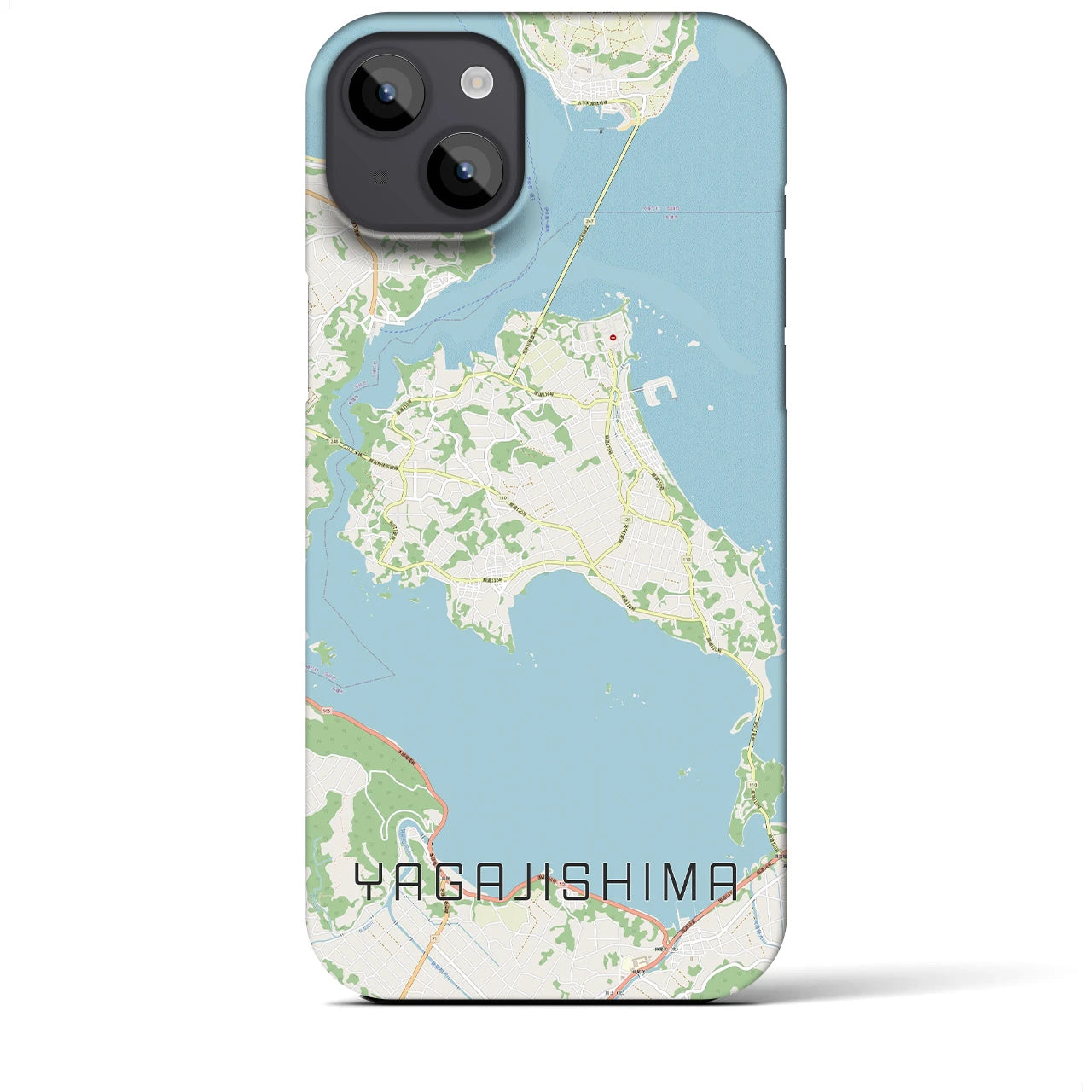 【屋我地島】地図柄iPhoneケース（バックカバータイプ・ナチュラル）iPhone 14 Plus 用