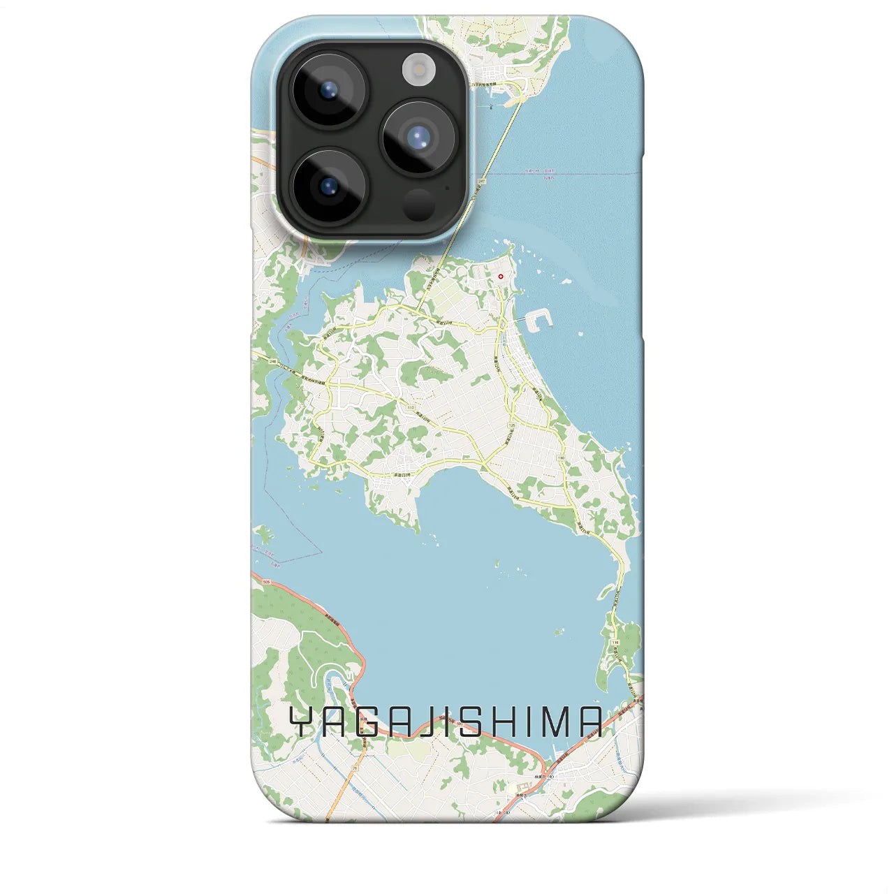 【屋我地島】地図柄iPhoneケース（バックカバータイプ・ナチュラル）iPhone 15 Pro Max 用