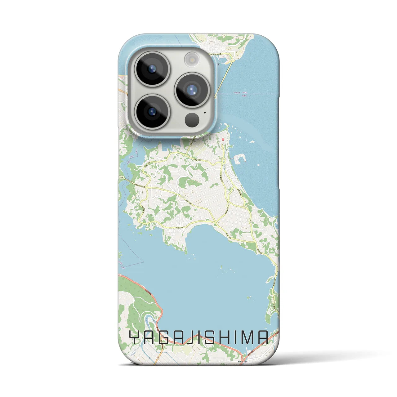 【屋我地島】地図柄iPhoneケース（バックカバータイプ・ナチュラル）iPhone 15 Pro 用