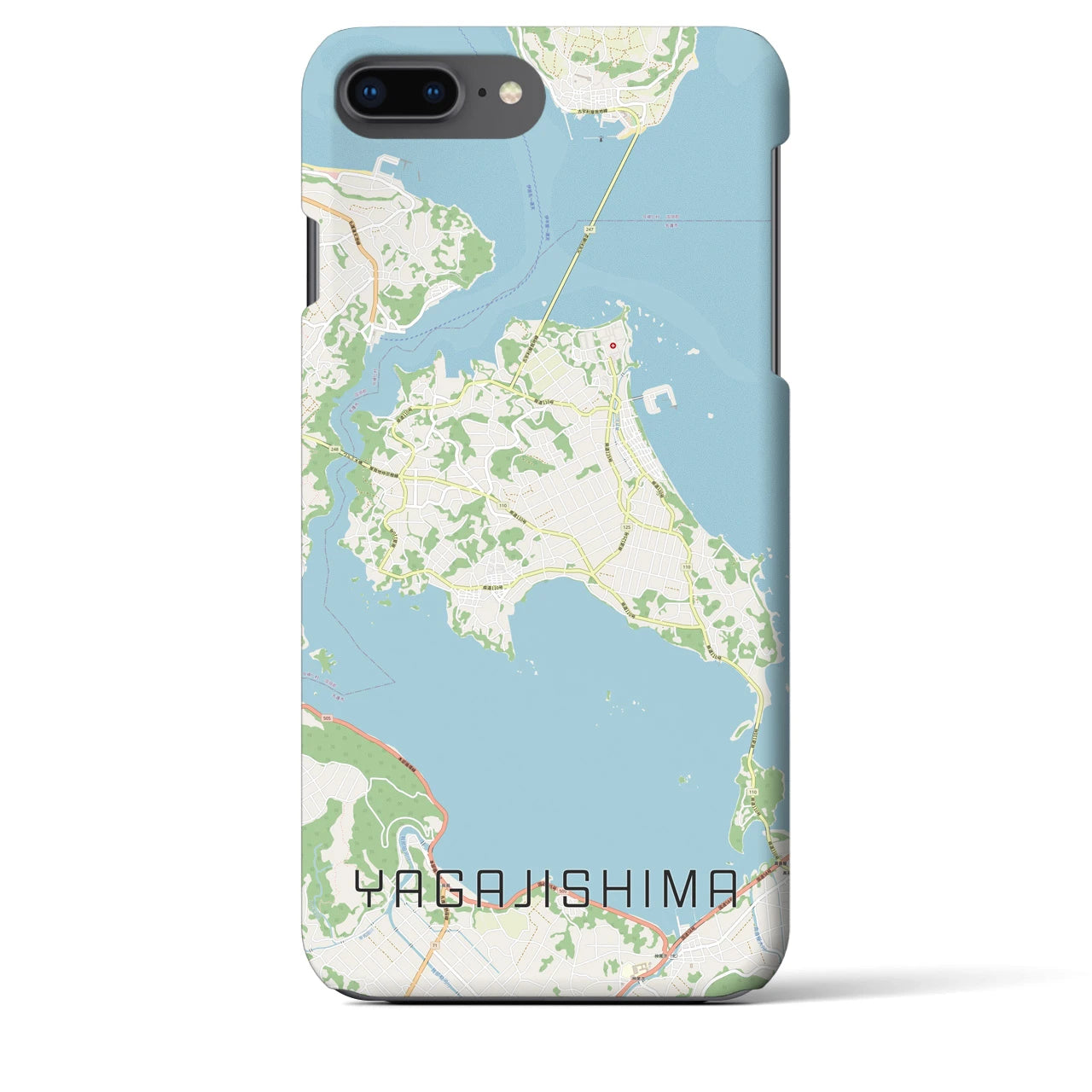 【屋我地島】地図柄iPhoneケース（バックカバータイプ・ナチュラル）iPhone 8Plus /7Plus / 6sPlus / 6Plus 用