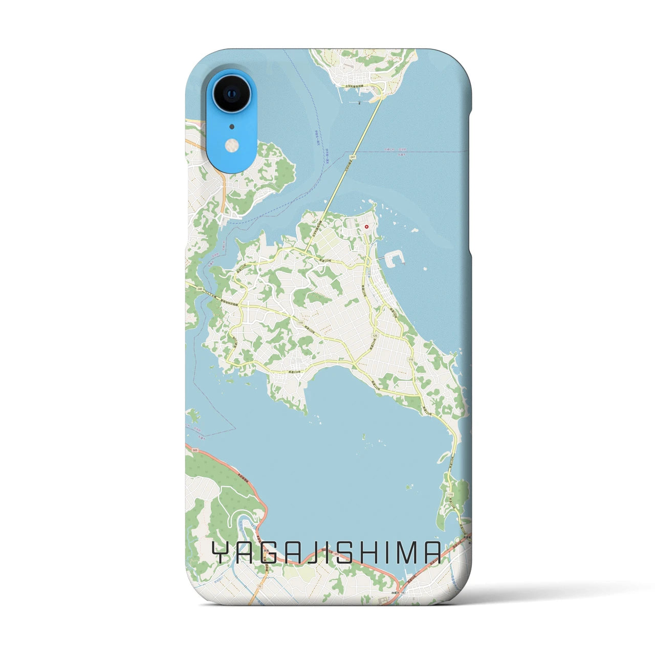 【屋我地島】地図柄iPhoneケース（バックカバータイプ・ナチュラル）iPhone XR 用