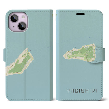 【焼尻（北海道）】地図柄iPhoneケース（手帳タイプ）ナチュラル・iPhone 14 用