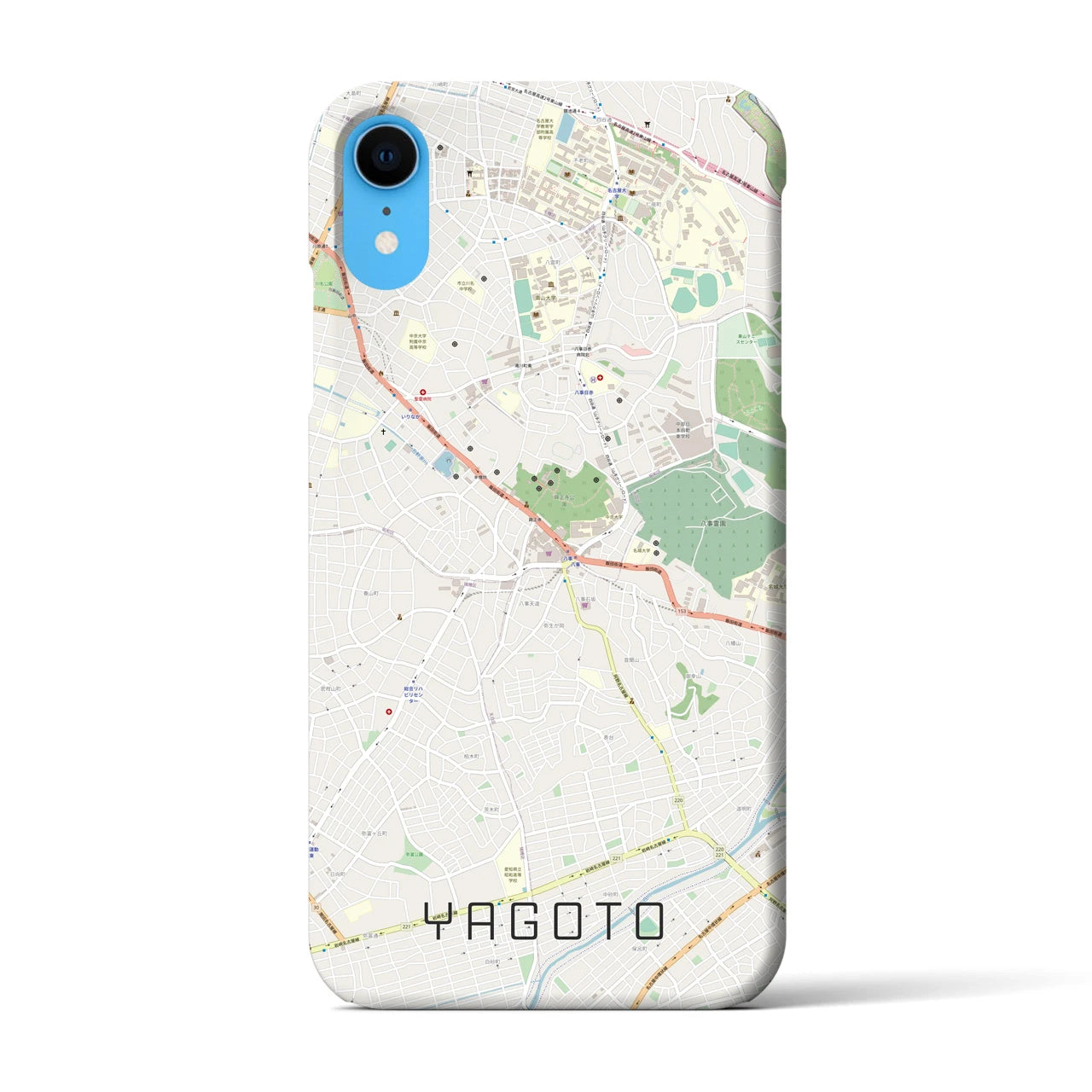 【八事】地図柄iPhoneケース（バックカバータイプ・ナチュラル）iPhone XR 用