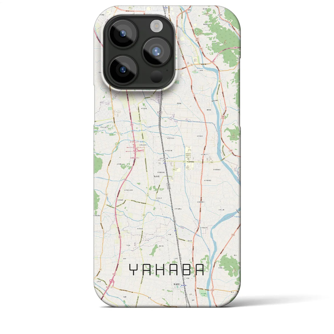 【矢巾】地図柄iPhoneケース（バックカバータイプ・ナチュラル）iPhone 15 Pro Max 用