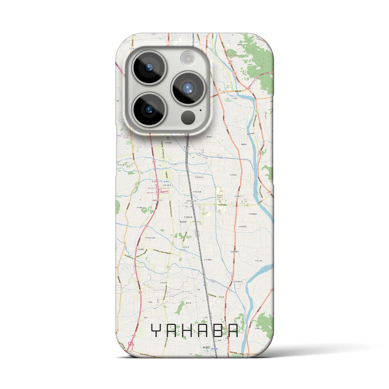 【矢巾】地図柄iPhoneケース（バックカバータイプ・ナチュラル）iPhone 15 Pro 用