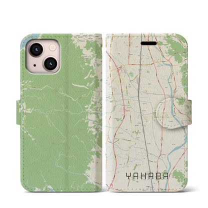 【矢巾（岩手県）】地図柄iPhoneケース（手帳タイプ）ナチュラル・iPhone 13 mini 用