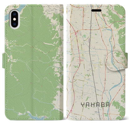 【矢巾（岩手県）】地図柄iPhoneケース（手帳タイプ）ナチュラル・iPhone XS Max 用
