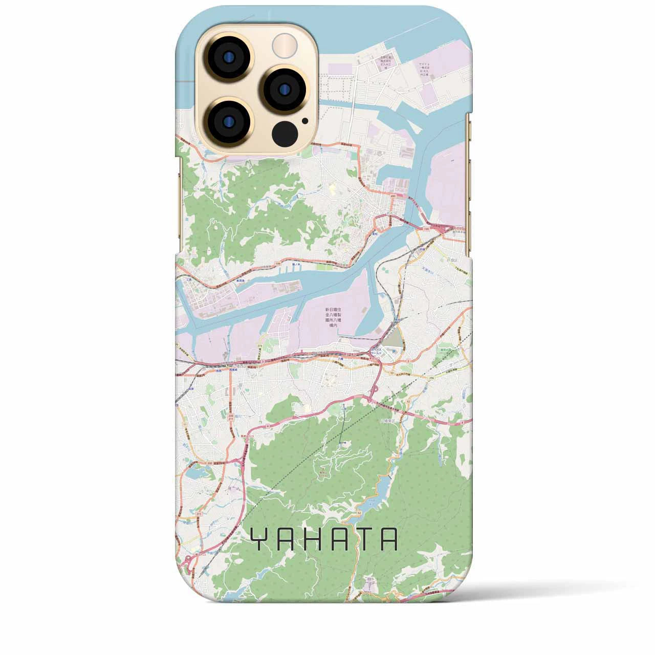 【八幡】地図柄iPhoneケース（バックカバータイプ・ナチュラル）iPhone 12 Pro Max 用