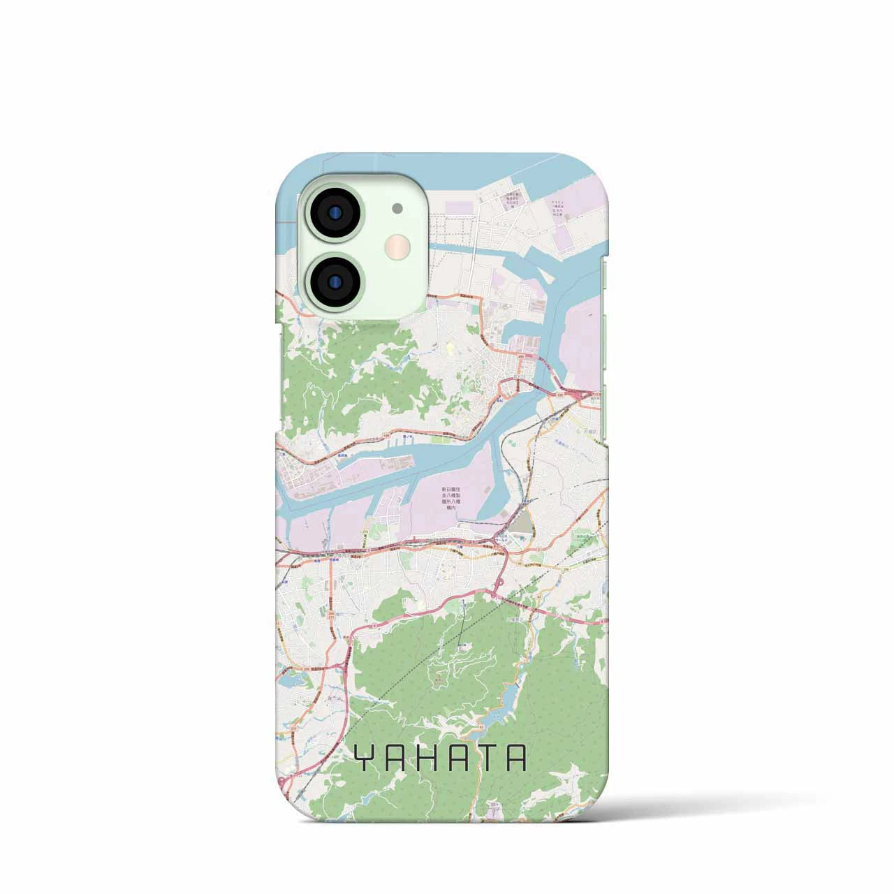 【八幡】地図柄iPhoneケース（バックカバータイプ・ナチュラル）iPhone 12 mini 用