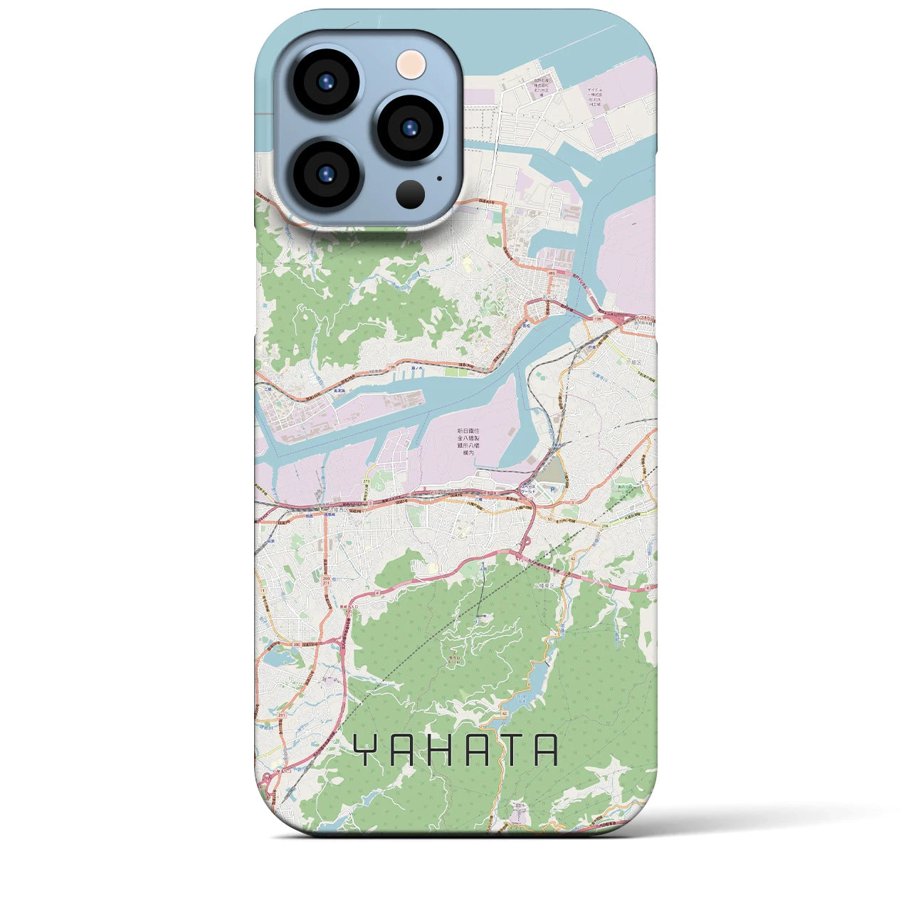 【八幡】地図柄iPhoneケース（バックカバータイプ・ナチュラル）iPhone 13 Pro Max 用