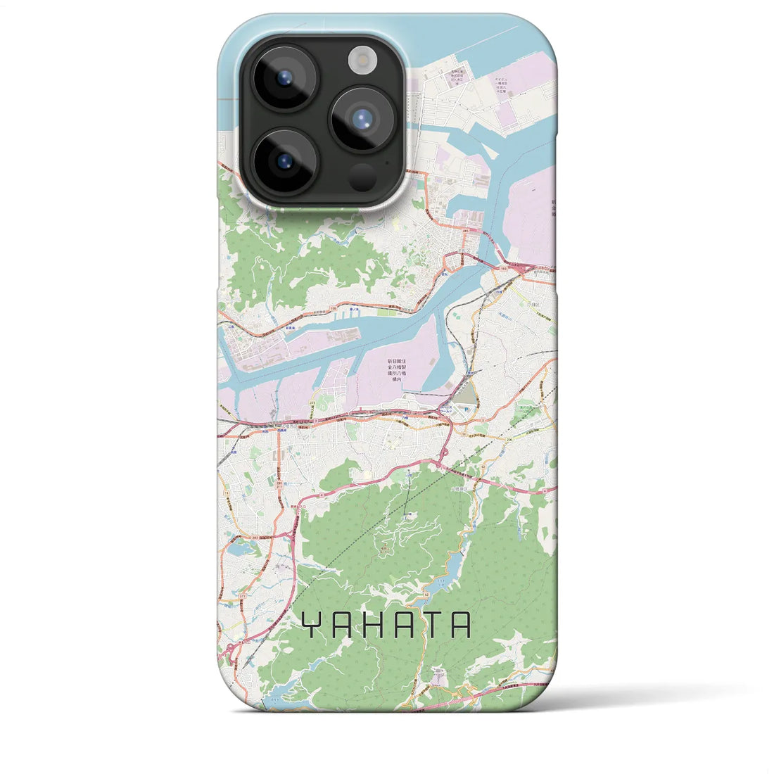 【八幡】地図柄iPhoneケース（バックカバータイプ・ナチュラル）iPhone 15 Pro Max 用