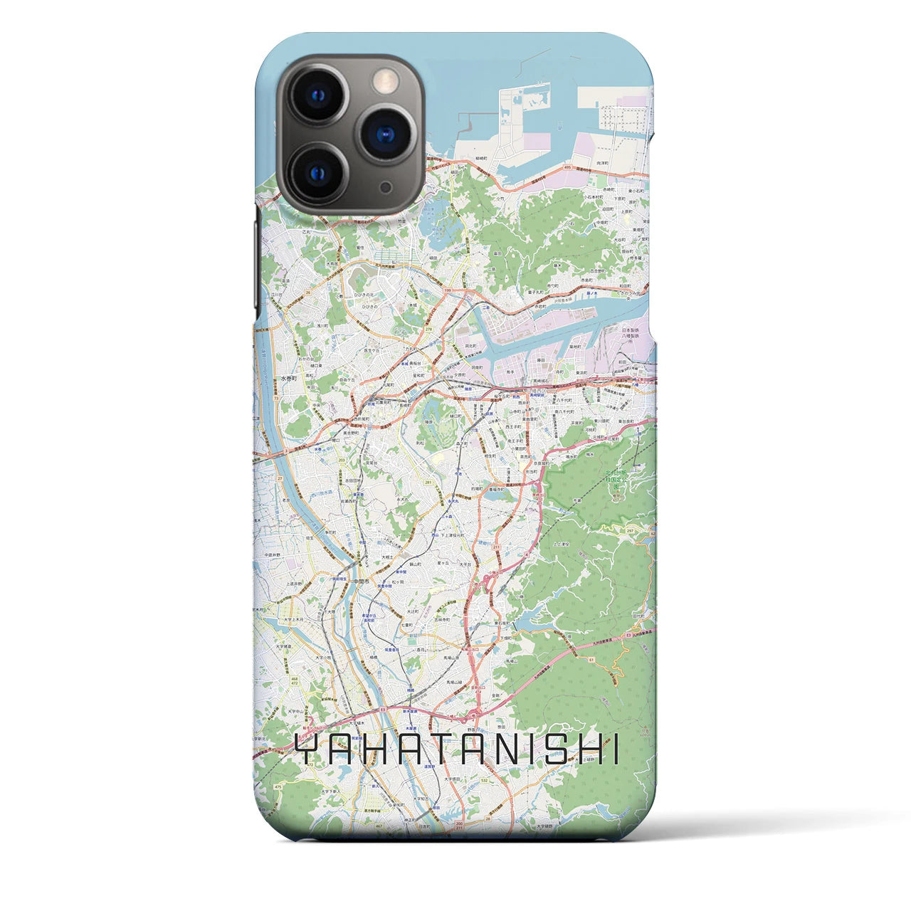 【八幡西】地図柄iPhoneケース（バックカバータイプ・ナチュラル）iPhone 11 Pro Max 用
