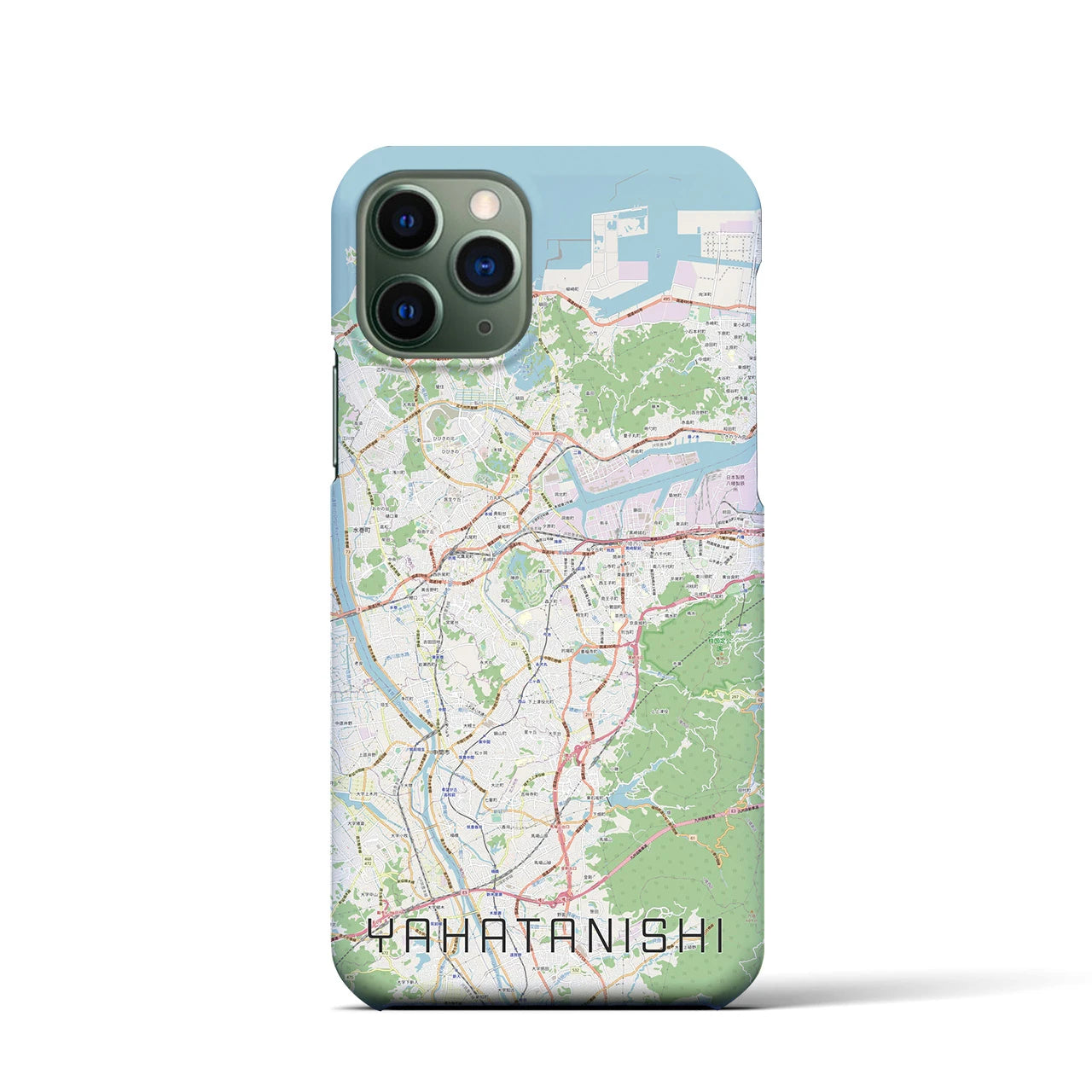 【八幡西】地図柄iPhoneケース（バックカバータイプ・ナチュラル）iPhone 11 Pro 用