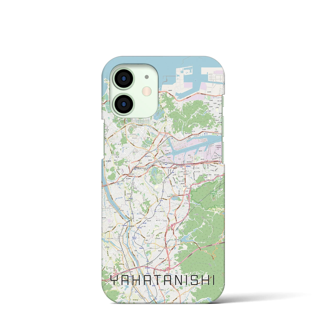 【八幡西】地図柄iPhoneケース（バックカバータイプ・ナチュラル）iPhone 12 mini 用