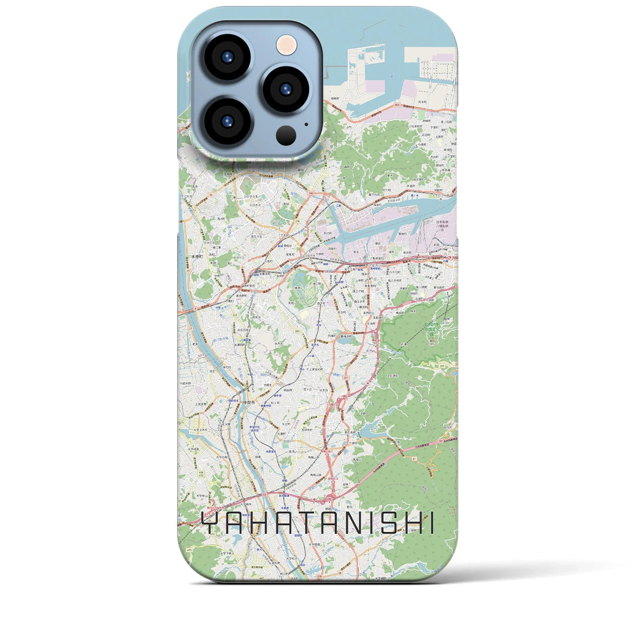 【八幡西】地図柄iPhoneケース（バックカバータイプ・ナチュラル）iPhone 13 Pro Max 用