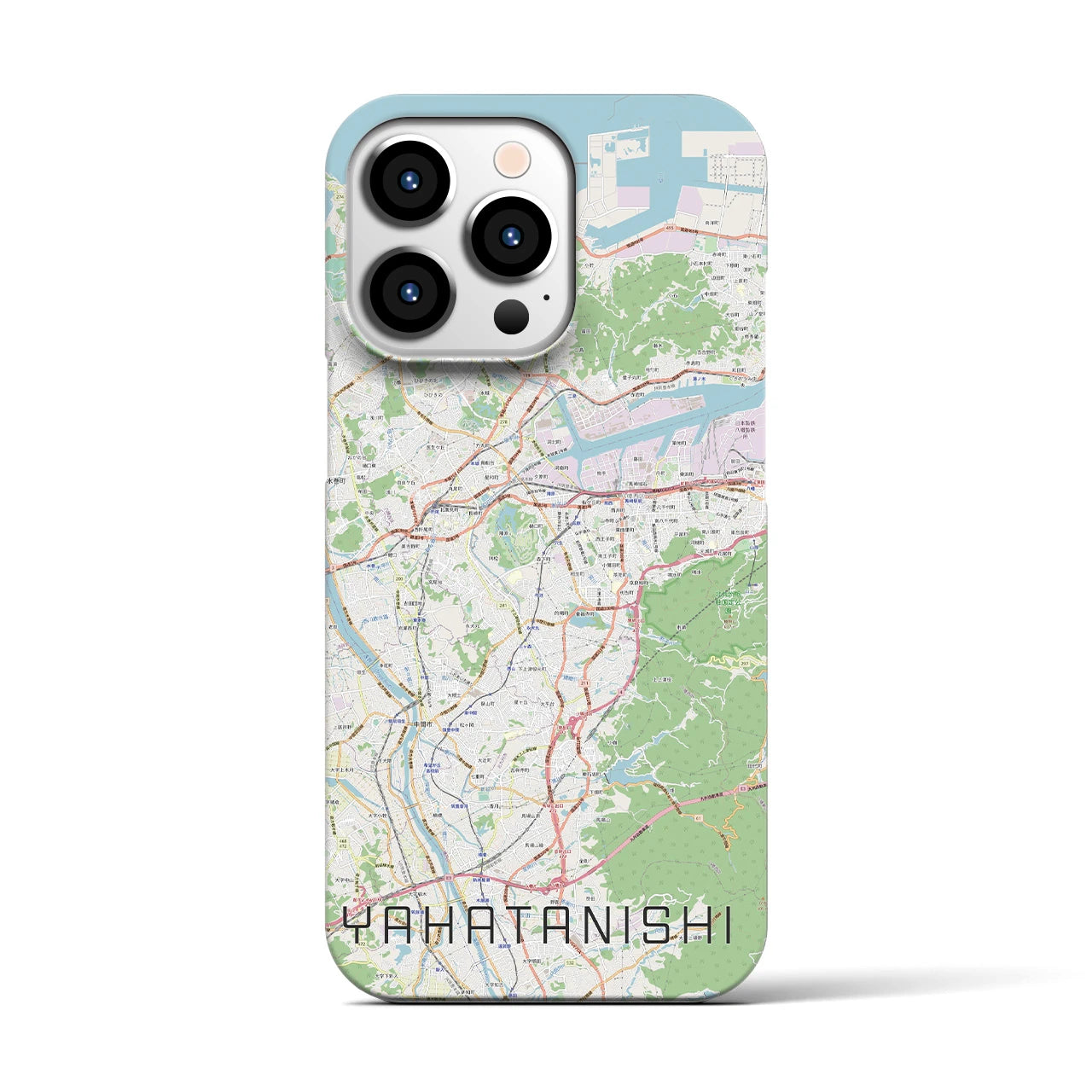 【八幡西】地図柄iPhoneケース（バックカバータイプ・ナチュラル）iPhone 13 Pro 用
