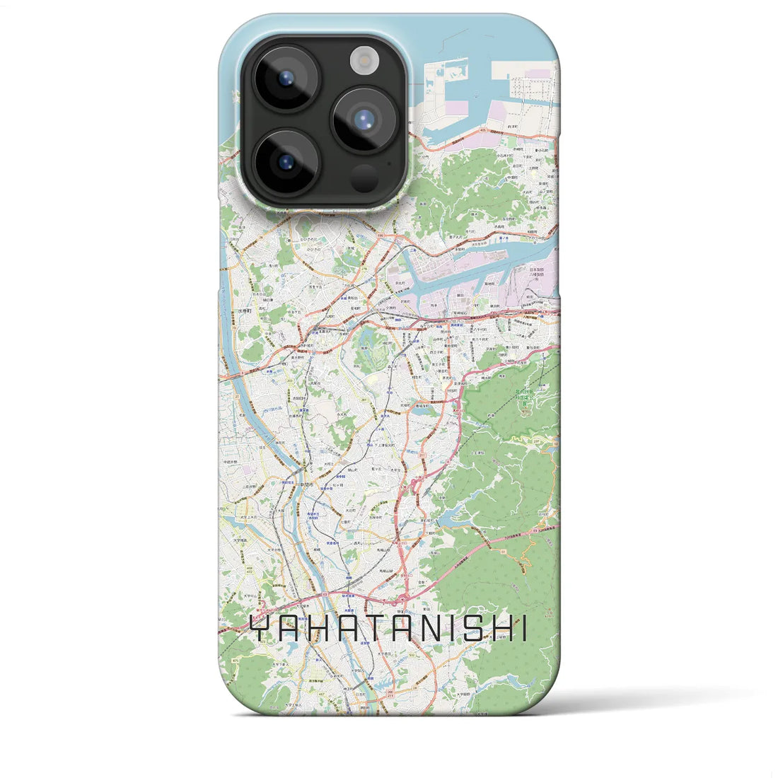 【八幡西】地図柄iPhoneケース（バックカバータイプ・ナチュラル）iPhone 15 Pro Max 用