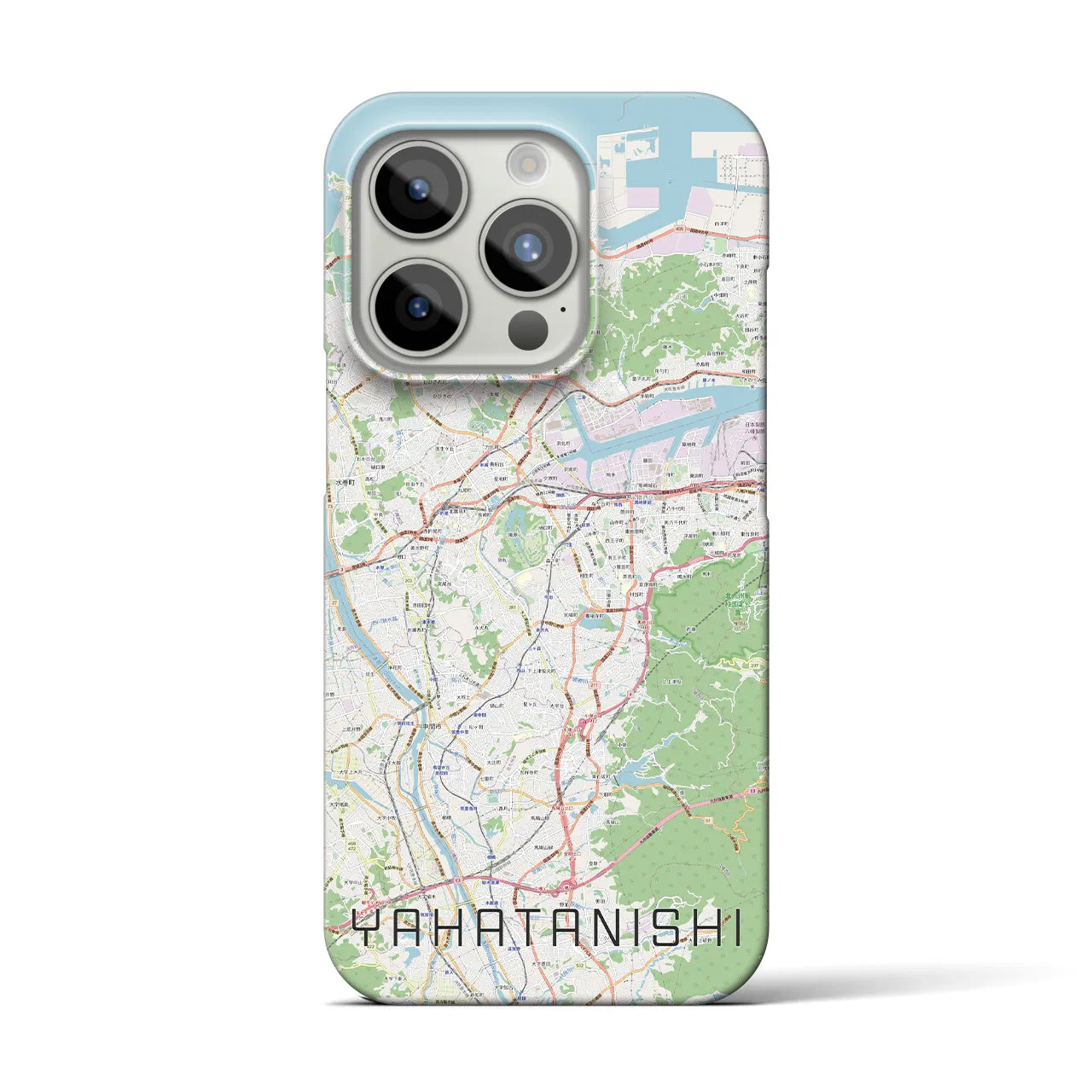 【八幡西】地図柄iPhoneケース（バックカバータイプ・ナチュラル）iPhone 15 Pro 用