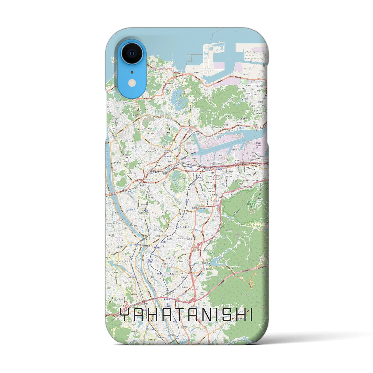 【八幡西】地図柄iPhoneケース（バックカバータイプ・ナチュラル）iPhone XR 用