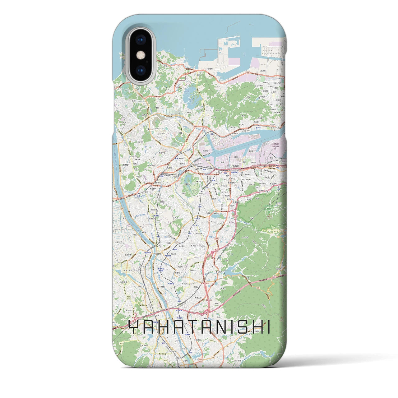【八幡西】地図柄iPhoneケース（バックカバータイプ・ナチュラル）iPhone XS Max 用