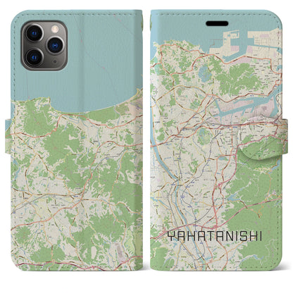 【八幡西（福岡県）】地図柄iPhoneケース（手帳タイプ）ナチュラル・iPhone 11 Pro Max 用