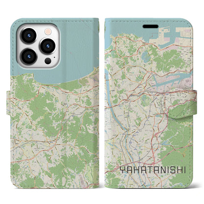 【八幡西（福岡県）】地図柄iPhoneケース（手帳タイプ）ナチュラル・iPhone 13 Pro 用