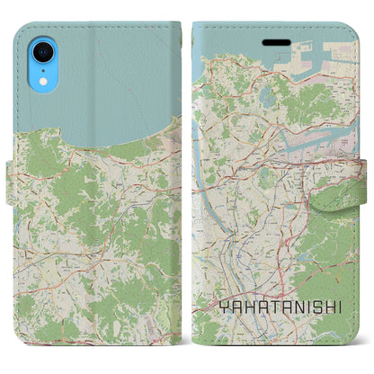 【八幡西（福岡県）】地図柄iPhoneケース（手帳タイプ）ナチュラル・iPhone XR 用